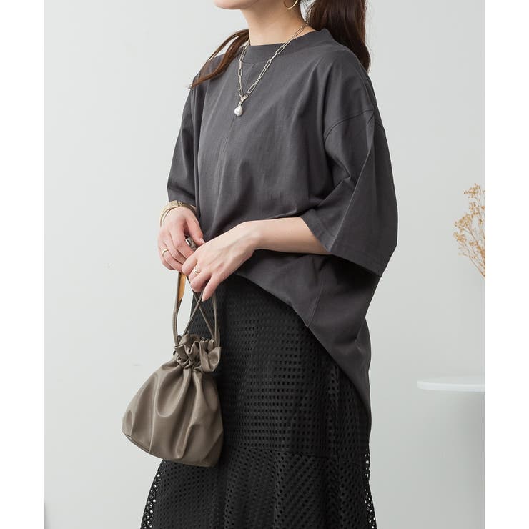 オーバーサイズコットンパネルTシャツ | atONE | 詳細画像25 