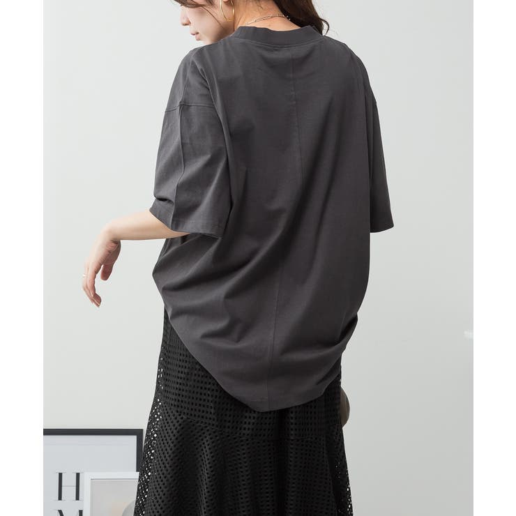 オーバーサイズコットンパネルTシャツ | atONE | 詳細画像27 