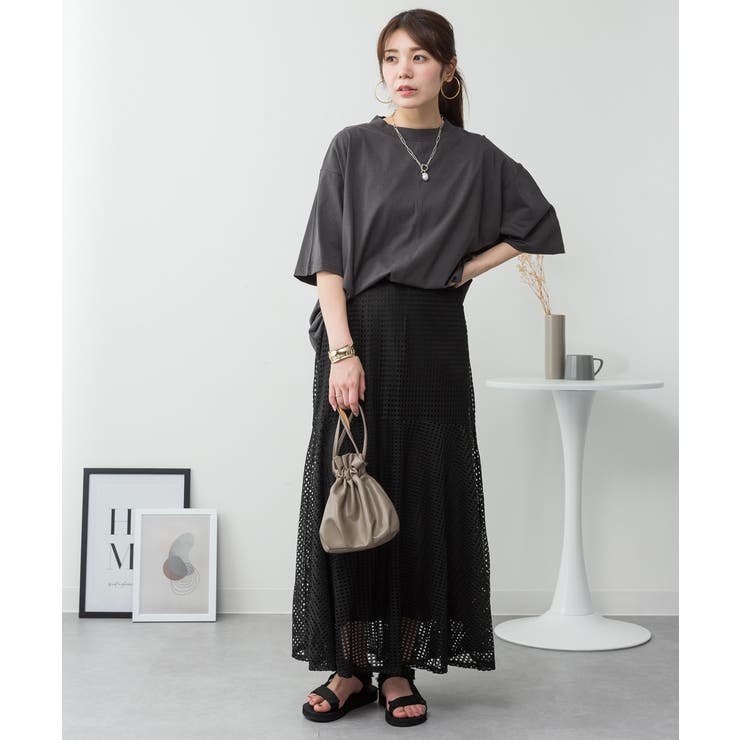 オーバーサイズコットンパネルTシャツ | atONE | 詳細画像28 