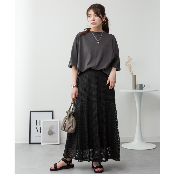 オーバーサイズコットンパネルTシャツ | atONE | 詳細画像31 