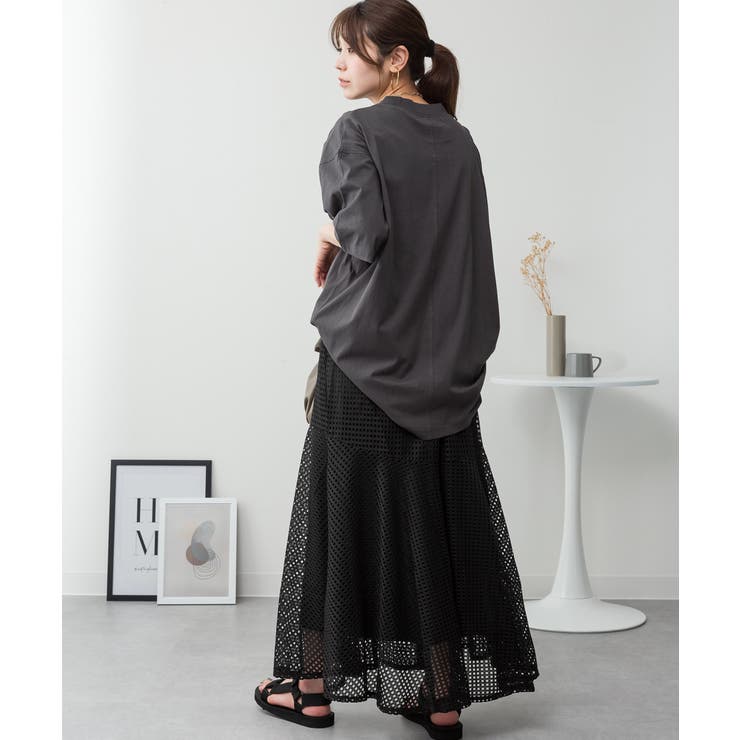 オーバーサイズコットンパネルTシャツ | atONE | 詳細画像33 