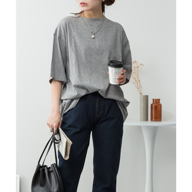 オーバーサイズコットンパネルTシャツ | atONE | 詳細画像35 