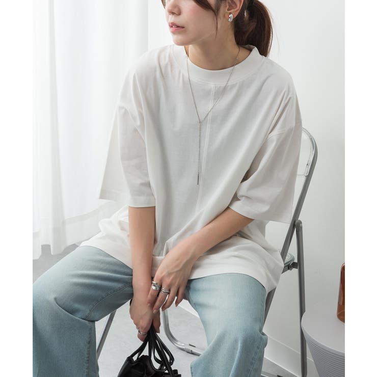 オーバーサイズコットンパネルTシャツ | atONE | 詳細画像3 