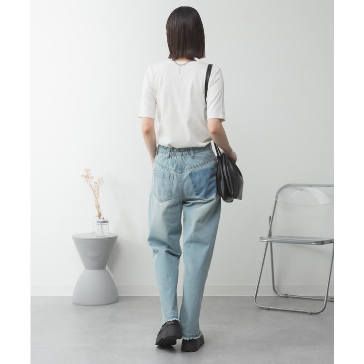 キーネックコットン5分袖トップス | atONE | 詳細画像11 