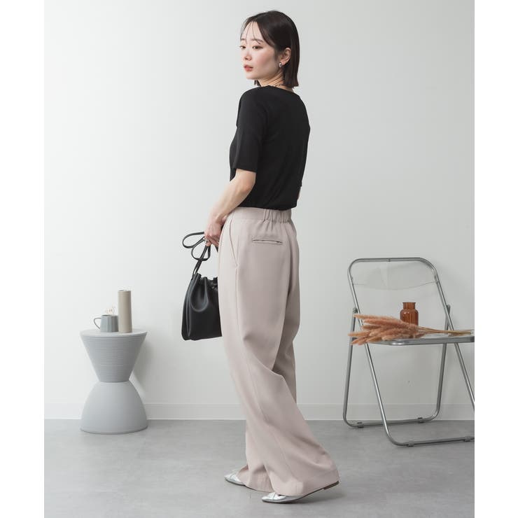 キーネックコットン5分袖トップス | atONE | 詳細画像43 