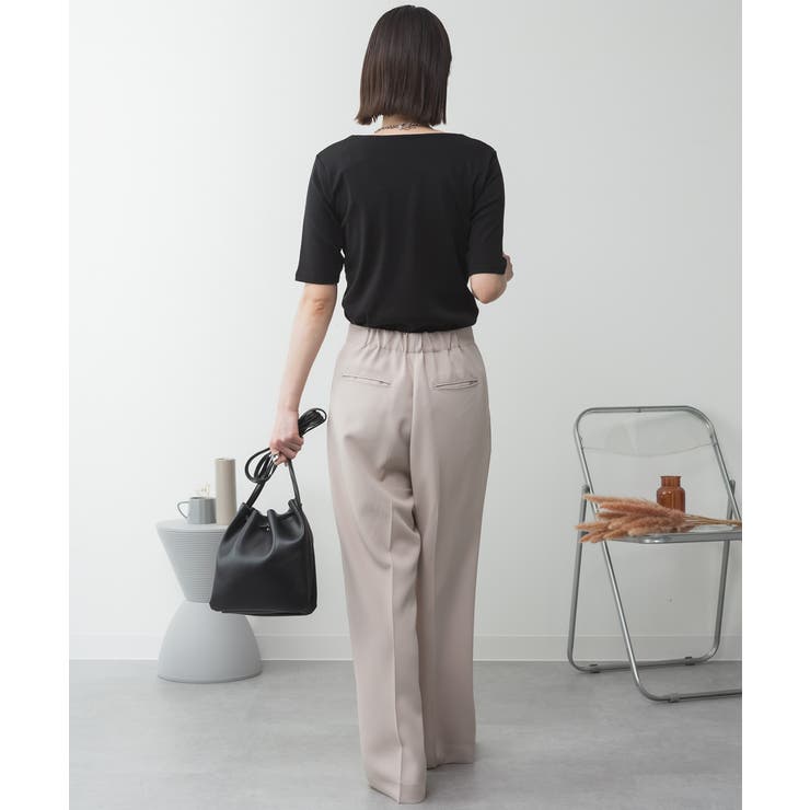 キーネックコットン5分袖トップス | atONE | 詳細画像44 