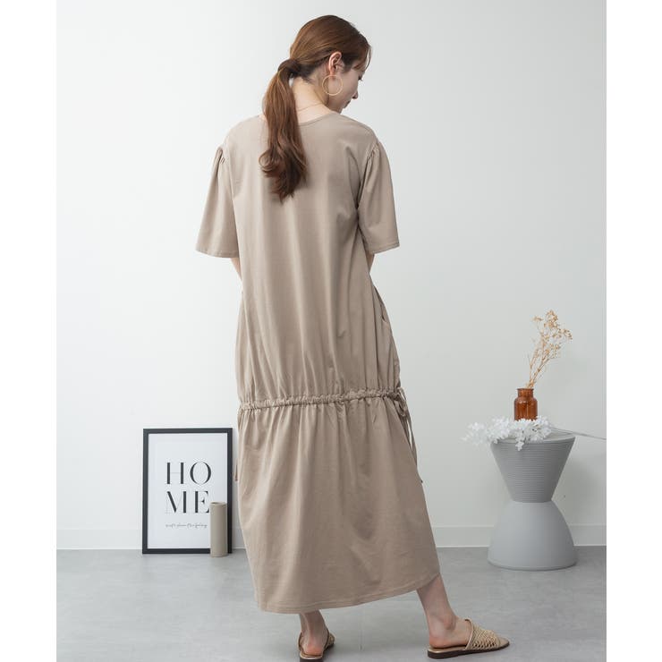 ドロストシャーリングVネックワンピース | atONE | 詳細画像9 