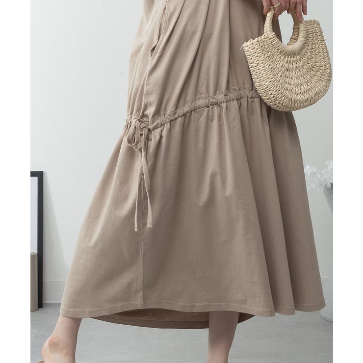 ドロストシャーリングVネックワンピース | atONE | 詳細画像15 