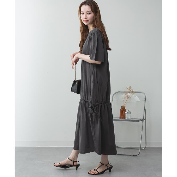 ドロストシャーリングVネックワンピース | atONE | 詳細画像21 