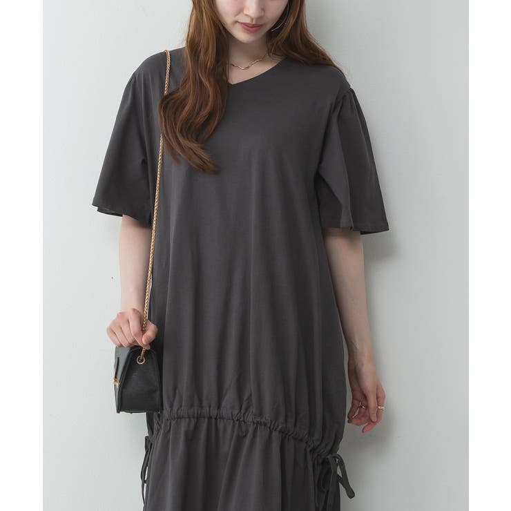 ドロストシャーリングVネックワンピース | atONE | 詳細画像25 