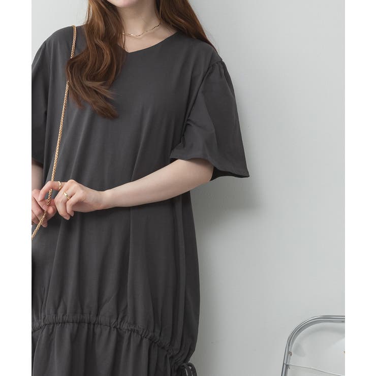 ドロストシャーリングVネックワンピース | atONE | 詳細画像26 