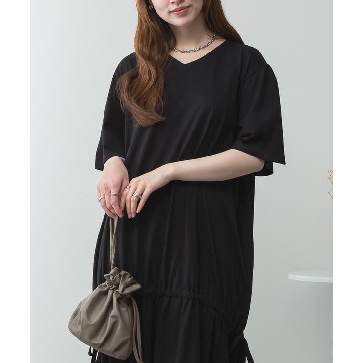 ドロストシャーリングVネックワンピース | atONE | 詳細画像39 