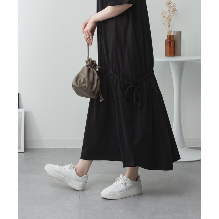 ドロストシャーリングVネックワンピース | atONE | 詳細画像42 