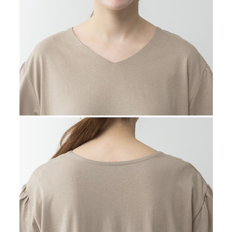 ドロストシャーリングVネックワンピース | atONE | 詳細画像48 