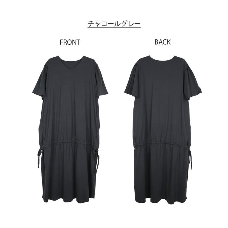 ドロストシャーリングVネックワンピース | atONE | 詳細画像50 