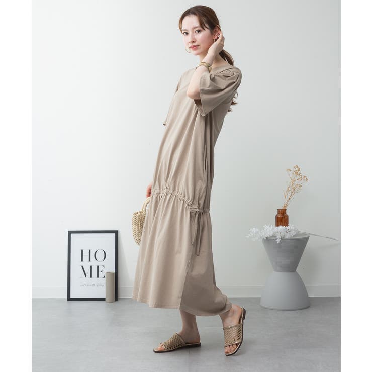 ドロストシャーリングVネックワンピース | atONE | 詳細画像6 