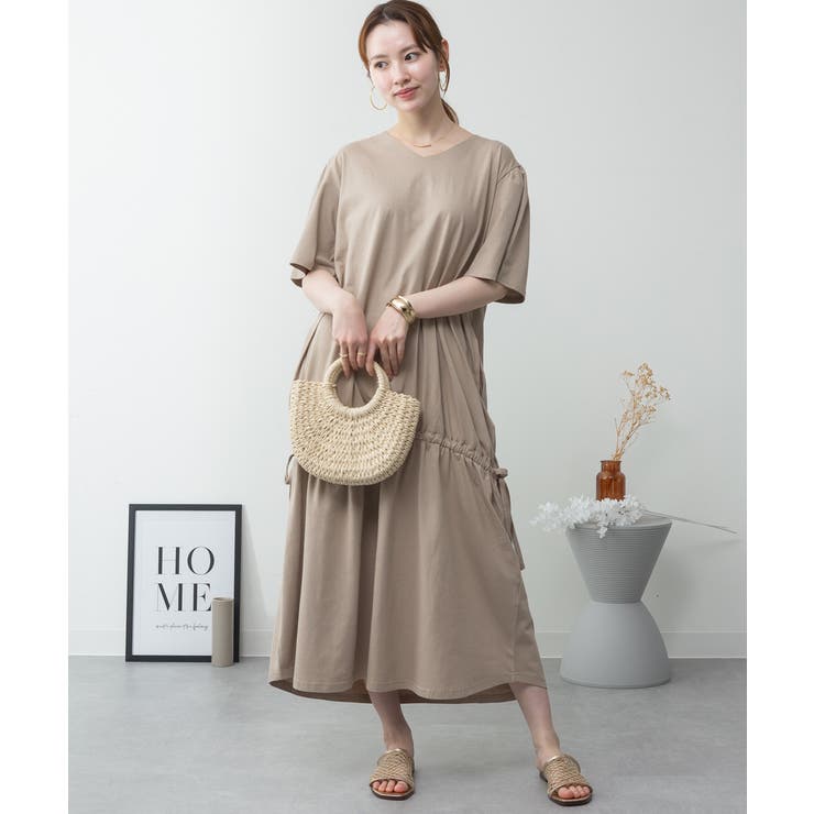 ドロストシャーリングVネックワンピース | atONE | 詳細画像7 