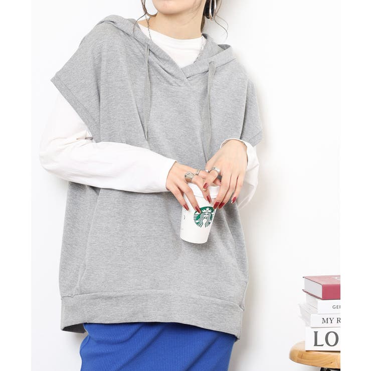 ミニ裏毛ノースリーブパーカー | atONE | 詳細画像7 