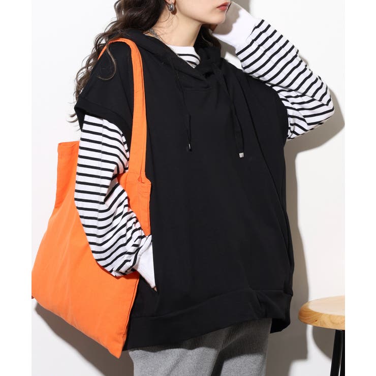 ミニ裏毛ノースリーブパーカー | atONE | 詳細画像3 