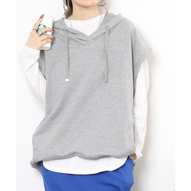 ミニ裏毛ノースリーブパーカー | atONE | 詳細画像6 