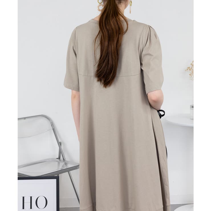 半袖バルーンロングワンピース | atONE | 詳細画像10 