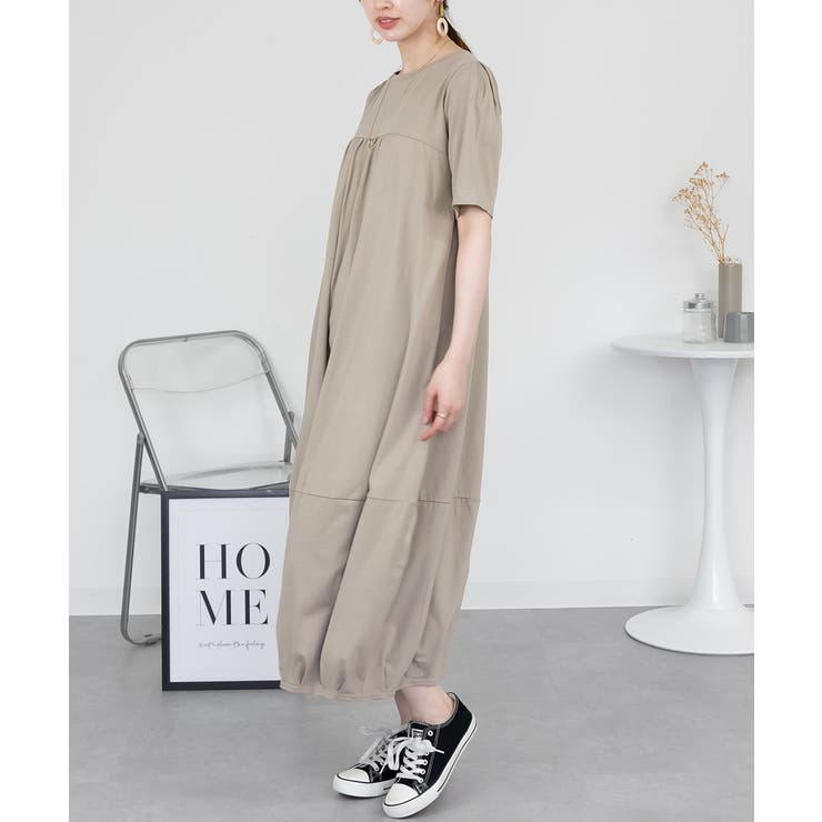 半袖バルーンロングワンピース | atONE | 詳細画像12 