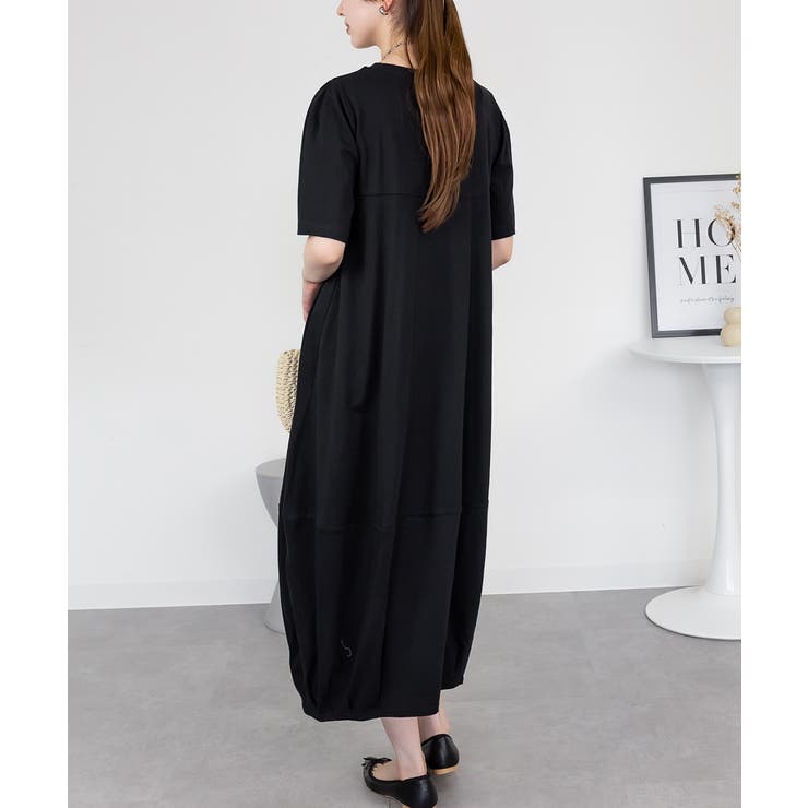 半袖バルーンロングワンピース | atONE | 詳細画像7 