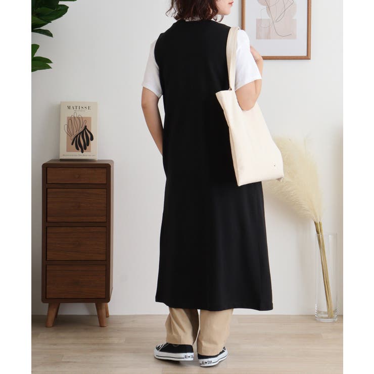 ミニ裏毛ノーカラーリラックスロングベスト | atONE | 詳細画像15 