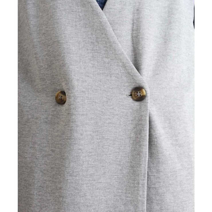 ミニ裏毛ノーカラーリラックスロングベスト | atONE | 詳細画像20 