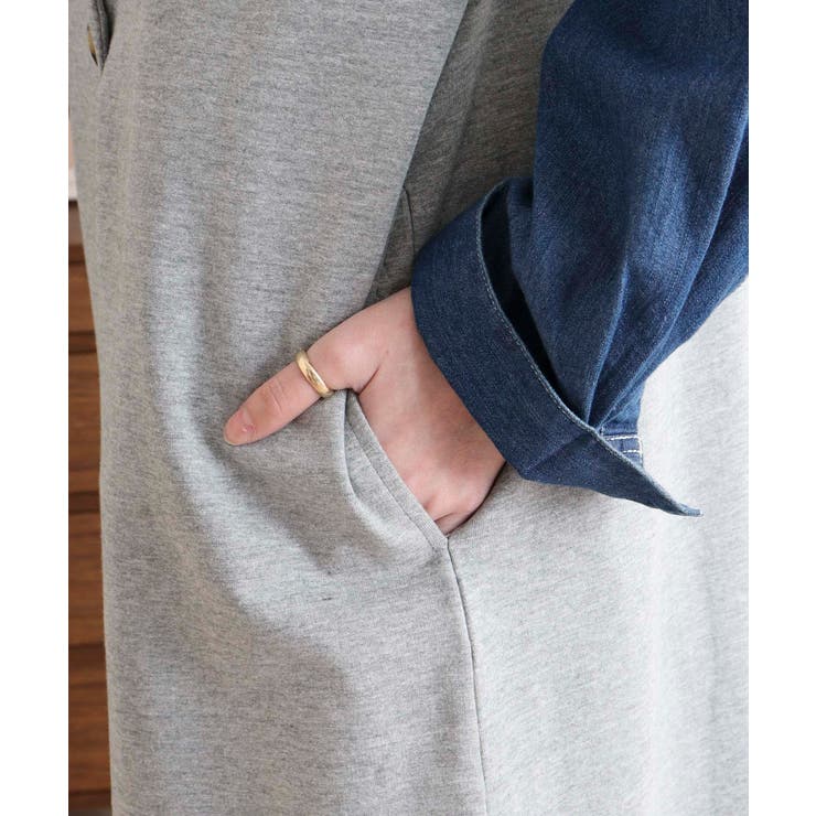 ミニ裏毛ノーカラーリラックスロングベスト | atONE | 詳細画像21 