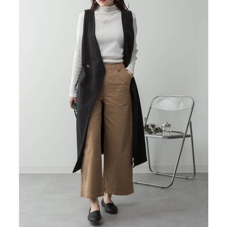 ミニ裏毛ノーカラーリラックスロングベスト | atONE | 詳細画像23 