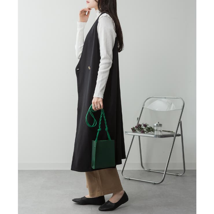 ミニ裏毛ノーカラーリラックスロングベスト | atONE | 詳細画像25 