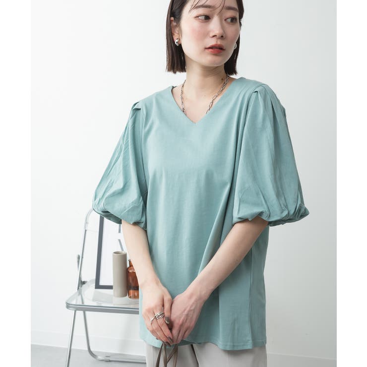 コットンパフスリーブTシャツ | atONE | 詳細画像21 