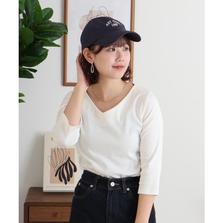 Vネック七分袖プルオーバー | atONE | 詳細画像5 