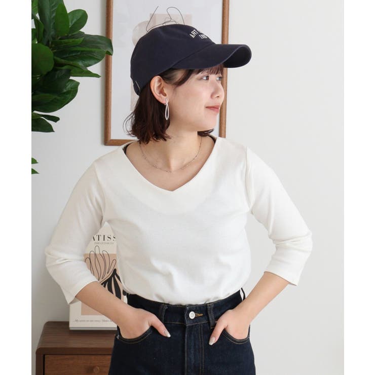 Vネック七分袖プルオーバー | atONE | 詳細画像6 