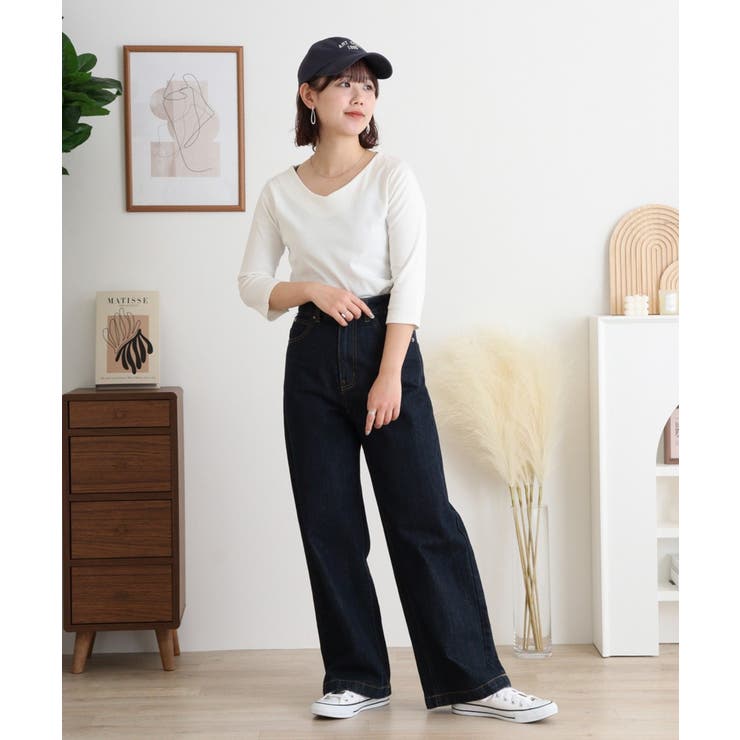 Vネック七分袖プルオーバー | atONE | 詳細画像8 