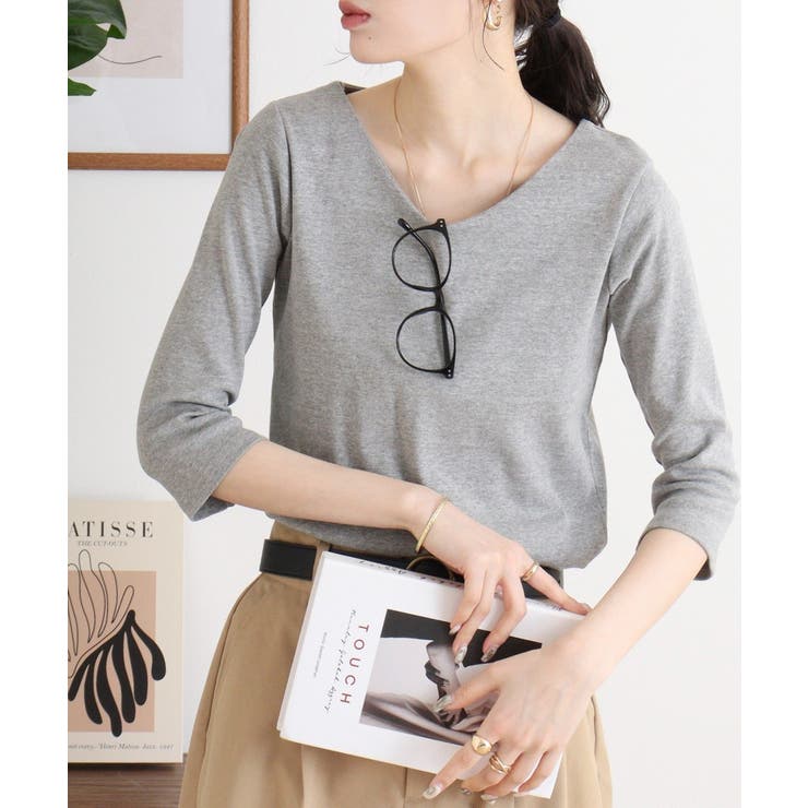 Vネック七分袖プルオーバー | atONE | 詳細画像9 