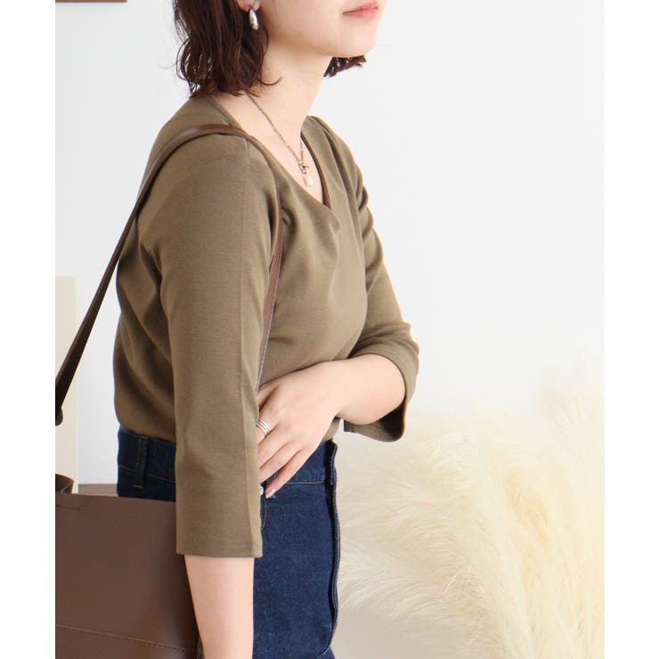 Vネック七分袖プルオーバー | atONE | 詳細画像15 