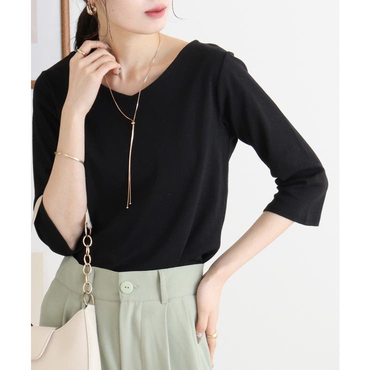 Vネック七分袖プルオーバー | atONE | 詳細画像18 