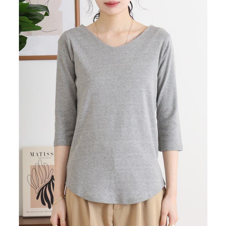 Vネック七分袖プルオーバー | atONE | 詳細画像21 