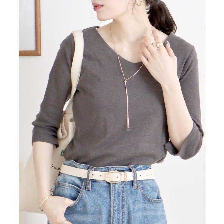 Vネック七分袖プルオーバー | atONE | 詳細画像2 