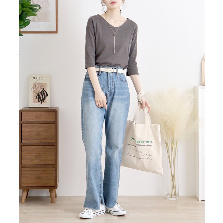 Vネック七分袖プルオーバー | atONE | 詳細画像4 