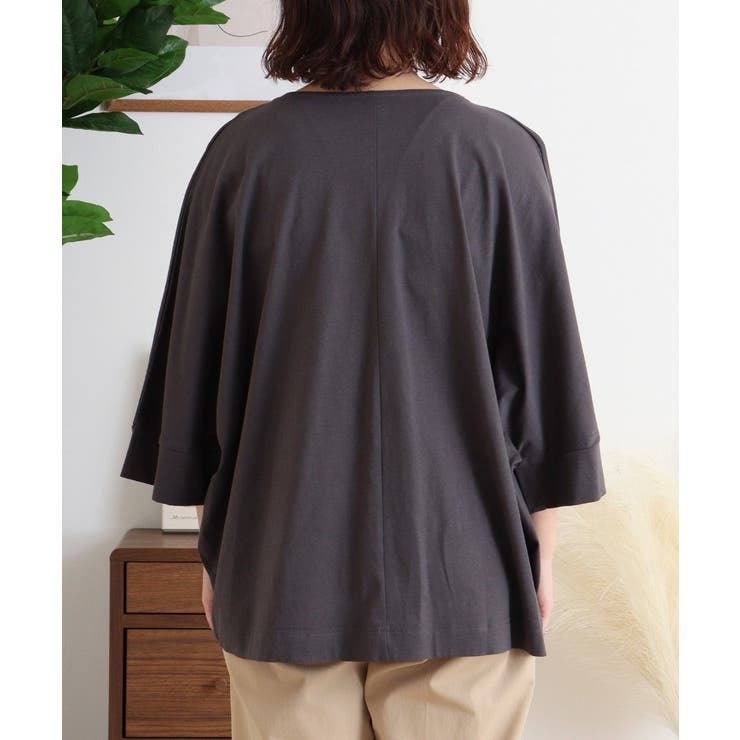 Vネック7分袖ドルマンTシャツ | atONE | 詳細画像20 