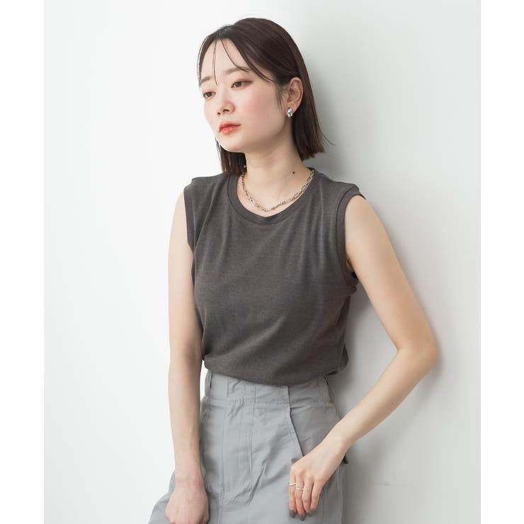 ラウンドネックノースリーブトップス | atONE | 詳細画像12 