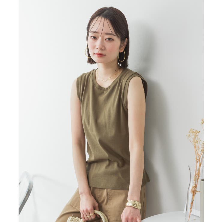 ラウンドネックノースリーブトップス | atONE | 詳細画像32 