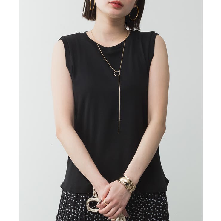 ラウンドネックノースリーブトップス | atONE | 詳細画像3 