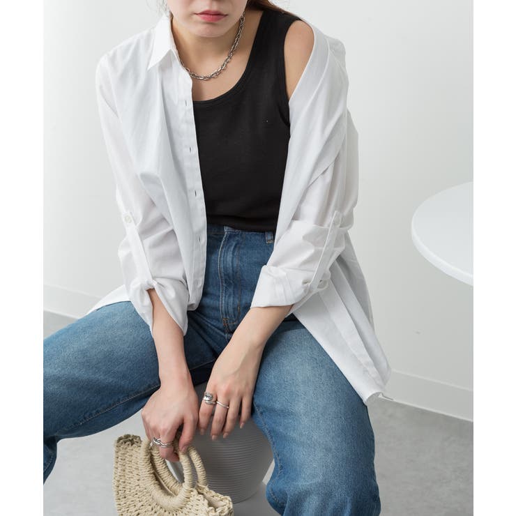 カップ付きコットンフライスタンクトップ | atONE | 詳細画像10 