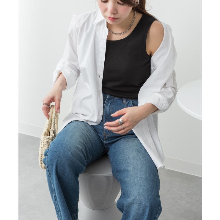 カップ付きコットンフライスタンクトップ | atONE | 詳細画像11 