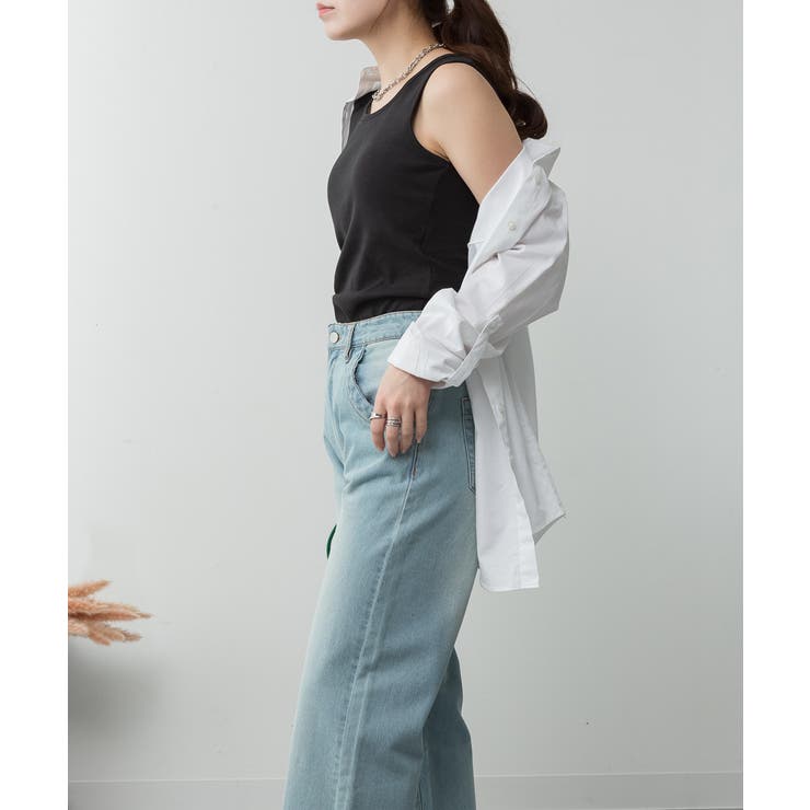 カップ付きコットンフライスタンクトップ | atONE | 詳細画像14 