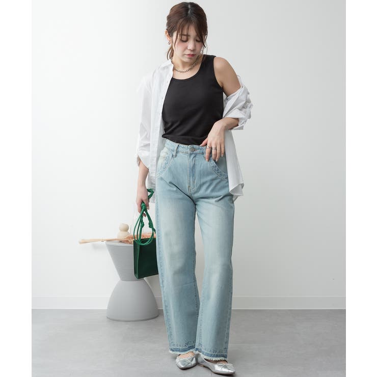 カップ付きコットンフライスタンクトップ | atONE | 詳細画像17 